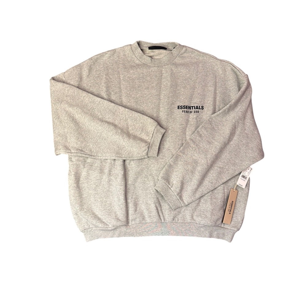Fear of God Essentials Crewneck Sweatshirt Light Heather Grey XL Logo 0710
